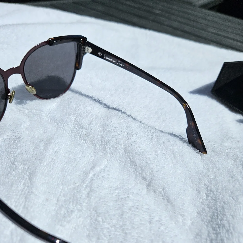 CHRISTIAN‎ DIOR WILDLY DIOR/S P7L-Y1 RED HAVANA/GRAY SUNGLASSES AUTHENTIC